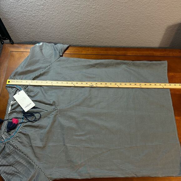 Grifflin Paris Black White Striped Embroidered Sleeve Tunic Dress Size Small - Picture 11 of 13